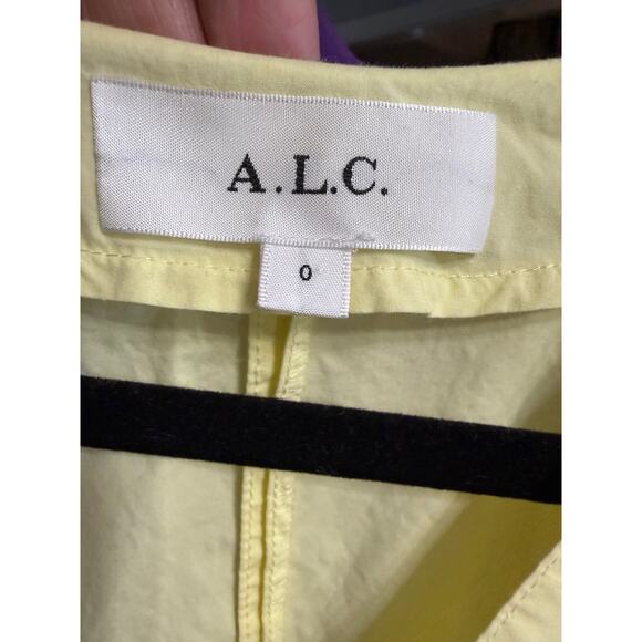 A.L.C. Camila Short-Oversized Sleeve Tiered Mini Dress Canary Sz 0 - Picture 12 of 13